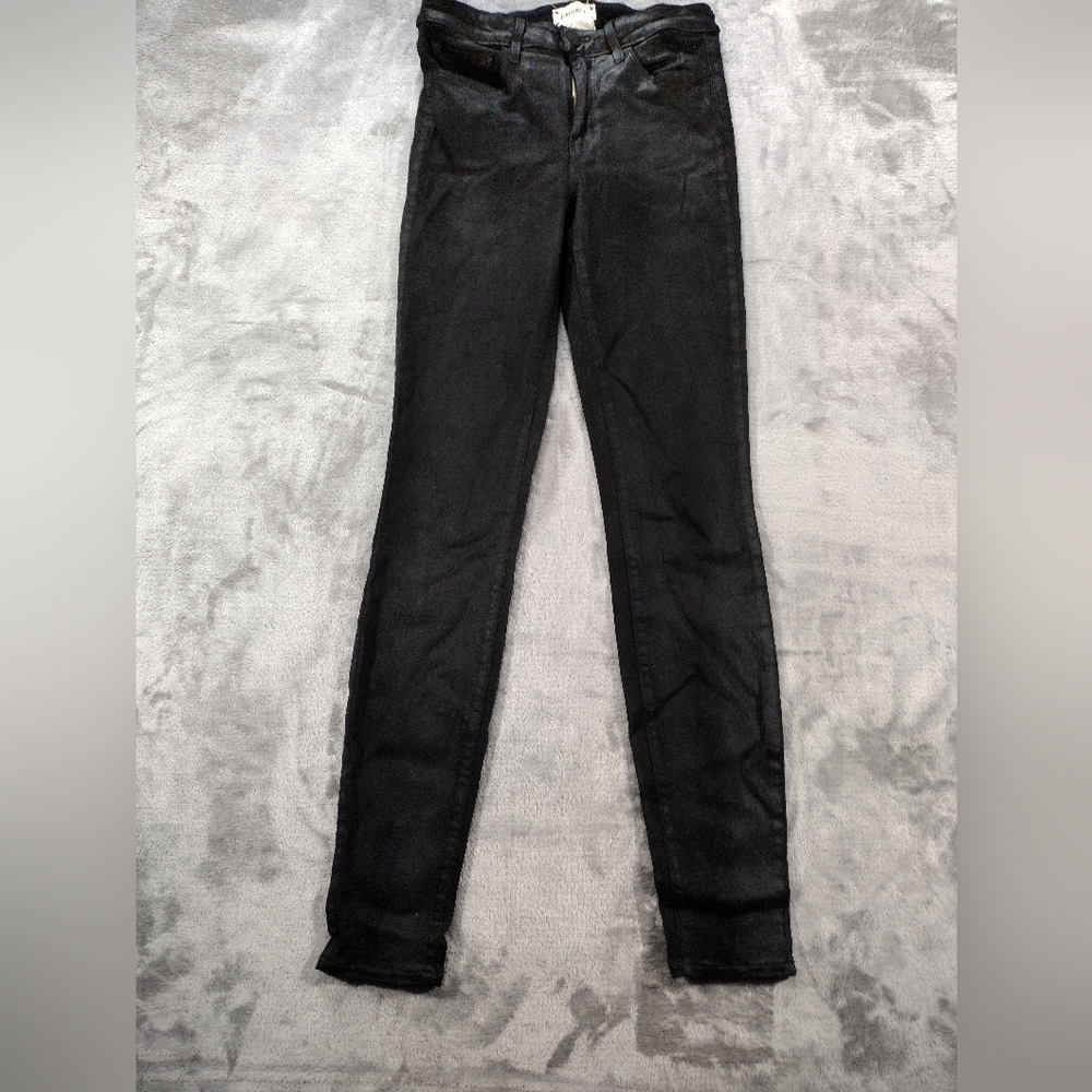 L’agence Marguerite Black Coated Skinny High Rise Jeans size 26